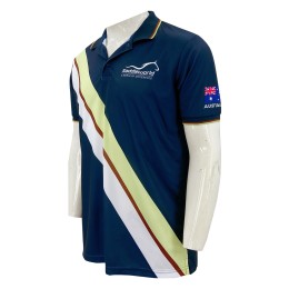 Design print logo Contrasting color flat machine neck Shirt side slit design Pony Club Australia  Equestrian equipment and uniform equipment  P1365 Design print logo Contrasting color flat machine neck Shirt side slit design Pony Club Australia  Equestrian equipment and uniform equipment  P1365